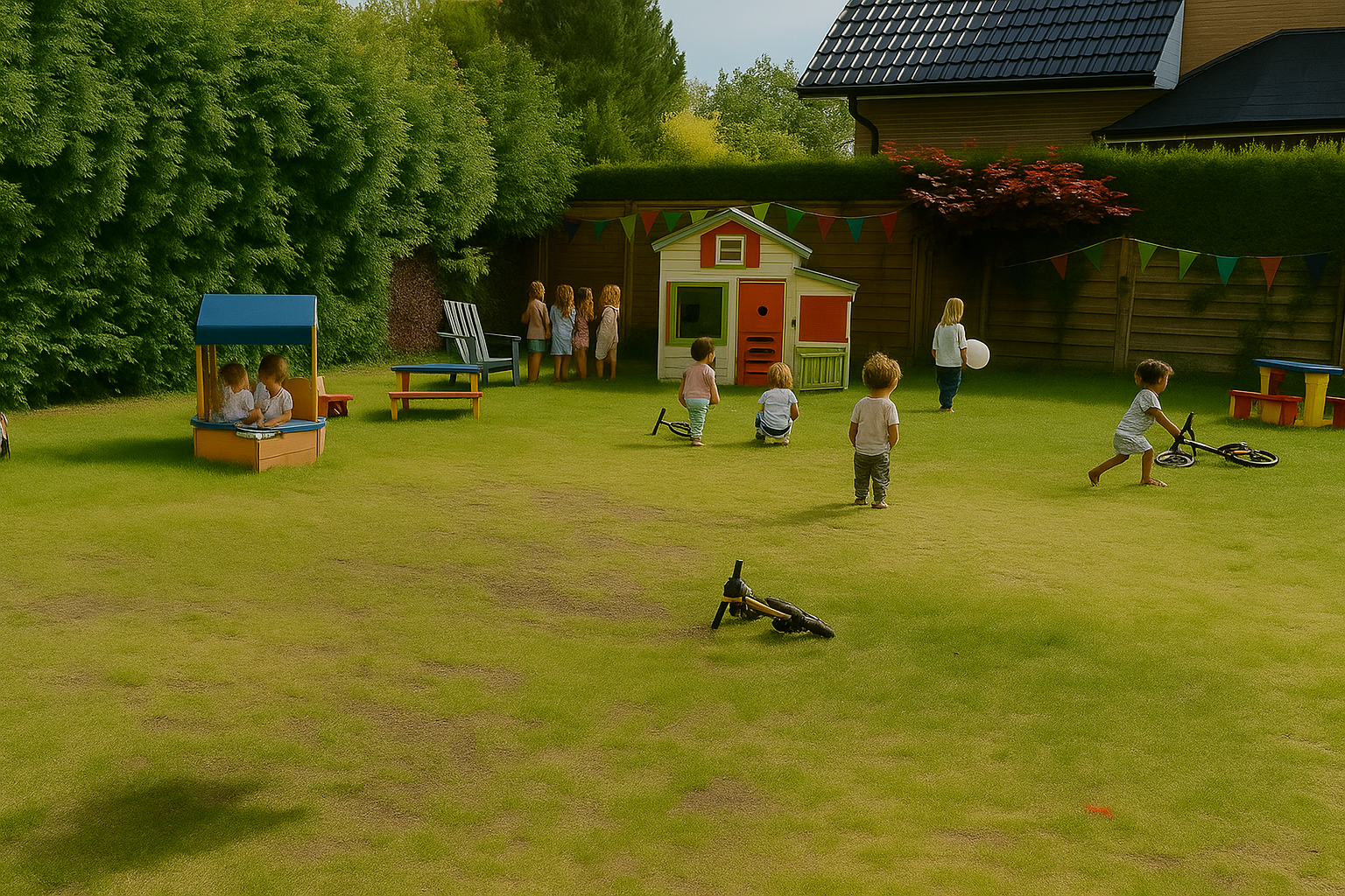 Sicherer Garten mit Spielgeräten in der Kita Bönningstedt